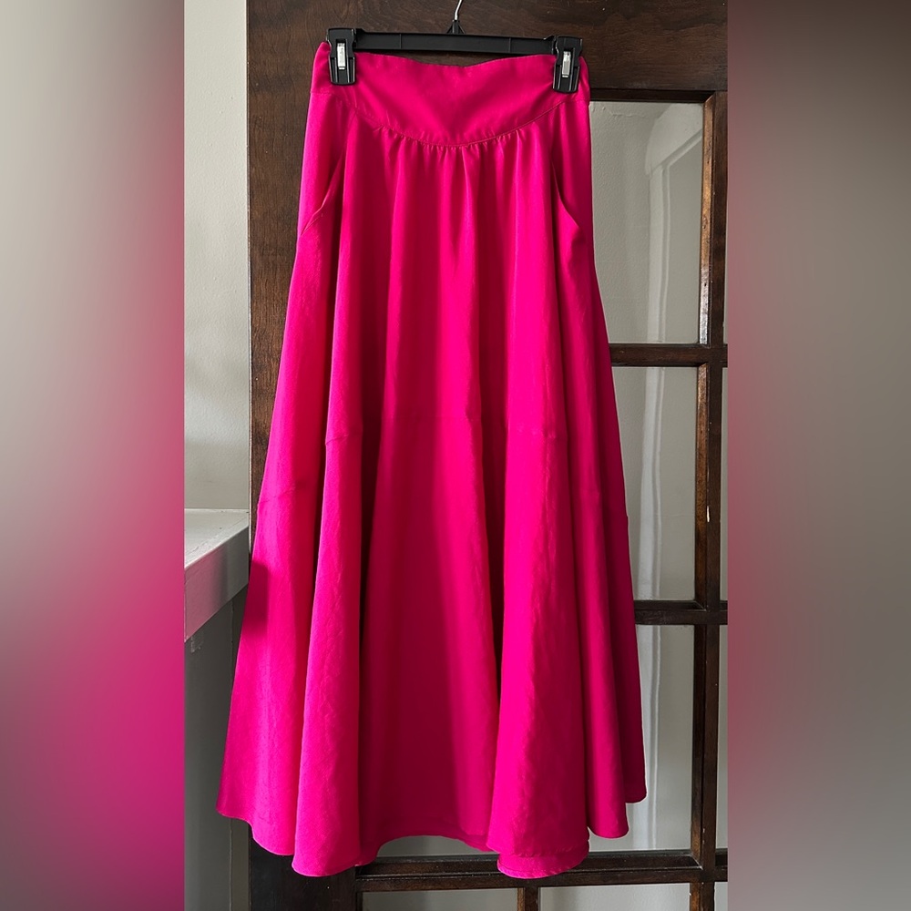 Free People Women’s Fuchsia A-Line Skirt with Pockets